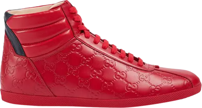 Кроссовки Gucci Signature High Top Red, красный