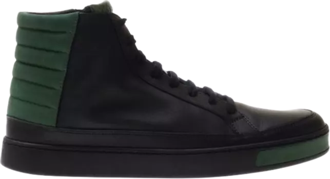 Кроссовки Gucci Signature Leather High Black Green, черный