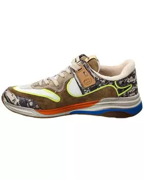 Кроссовки Gucci Ultrapace из кожи и замши, серый