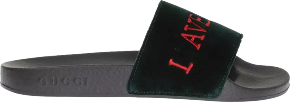 Сандалии Gucci Velvet Slides Laveugle Par Amour - Black, черный