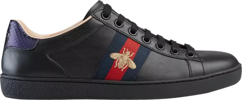 Кроссовки Gucci Wmns Ace Embroidered Low Black, черный