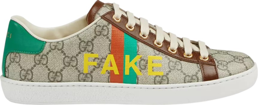 Кроссовки Gucci Wmns Ace Fake/Not Print, коричневый