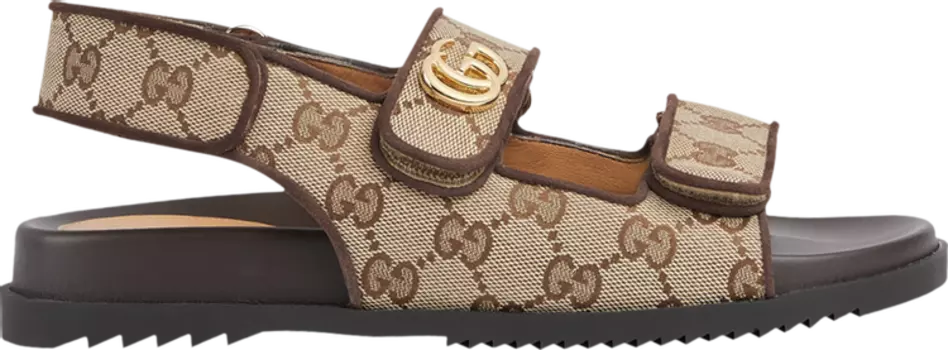 Кроссовки Gucci Wmns Double G Sandal 'Beige Ebony', коричневый