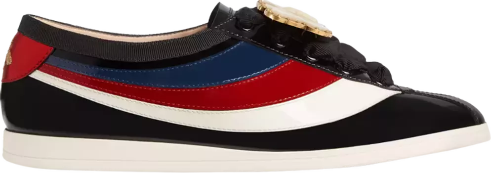 Кроссовки Gucci Wmns Falacer Sneakers Black Vernice Crystal, черный