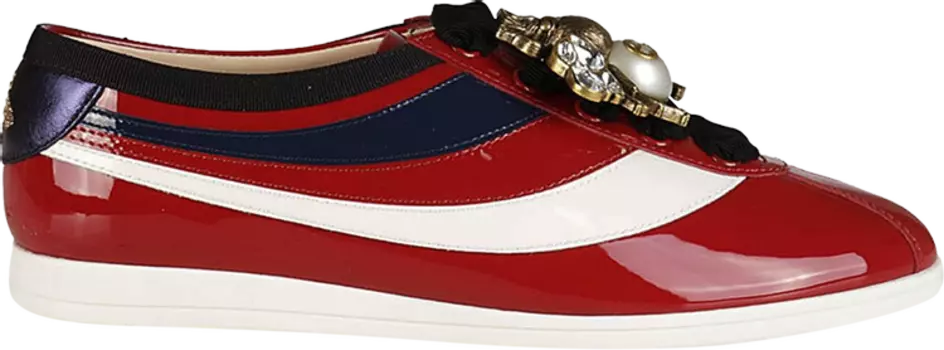 Кроссовки Gucci Wmns Falacer Sneakers Red Vernice Crystal, красный