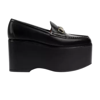 Кроссовки Gucci Wmns Horsebit Platform Loafer Black, черный