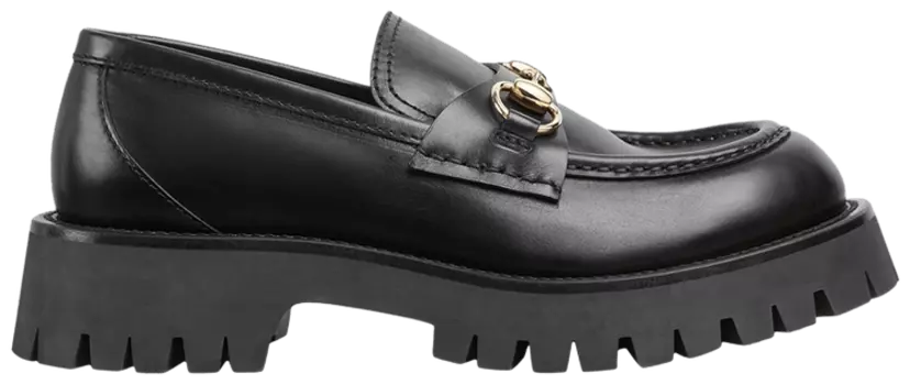 Кроссовки Gucci Wmns Lug Sole Horsebit Loafer 'Black', черный