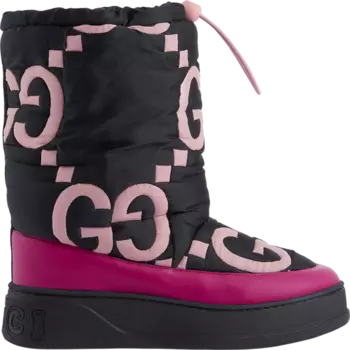 Кроссовки Gucci Wmns Maxi GG Boot Black Pink Matelass, черный