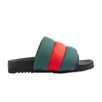 Кроссовки Gucci Wmns Padded Web Slide Sandal, зеленый