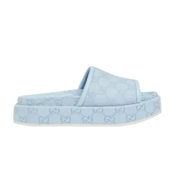 Кроссовки Gucci Wmns Platform Sandal 'Allover GG - Light Blue', синий