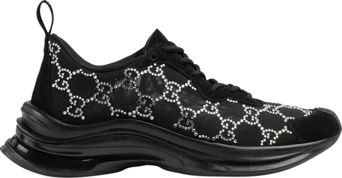 Кроссовки Gucci Wmns Run Sneaker 'GG Crystal - Black', черный