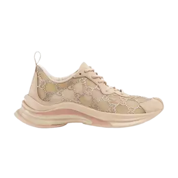Кроссовки Gucci Wmns Run Sneaker GG Crystal - Light Powder, кремовый