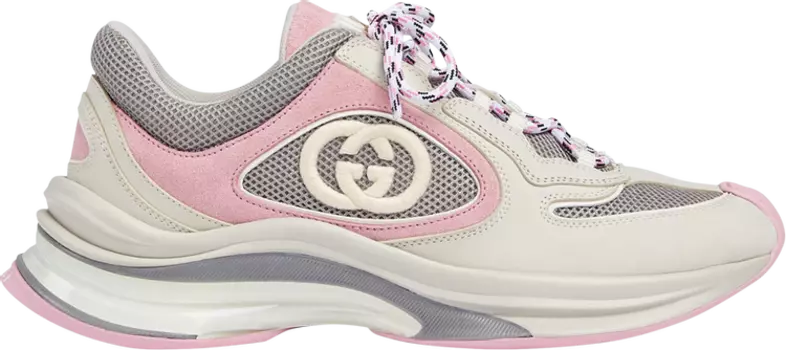 Кроссовки Gucci Wmns Run Sneaker 'Ivory Pink Grey', серый