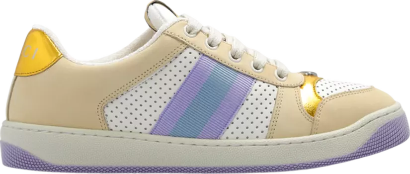 Кроссовки Gucci Wmns Screener 'Beige Purple', кремовый