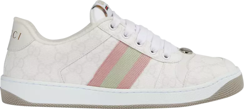 Кроссовки Gucci Wmns Screener Sneaker 'GG Monogram - White Pink', белый