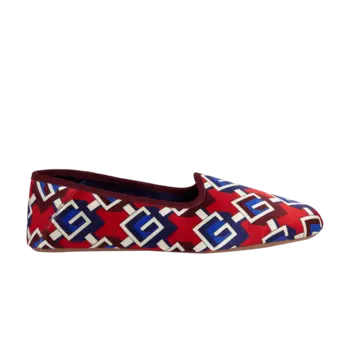 Кроссовки Gucci Wmns Slipper 'Geometric G Print - Red Satin Voyage', красный