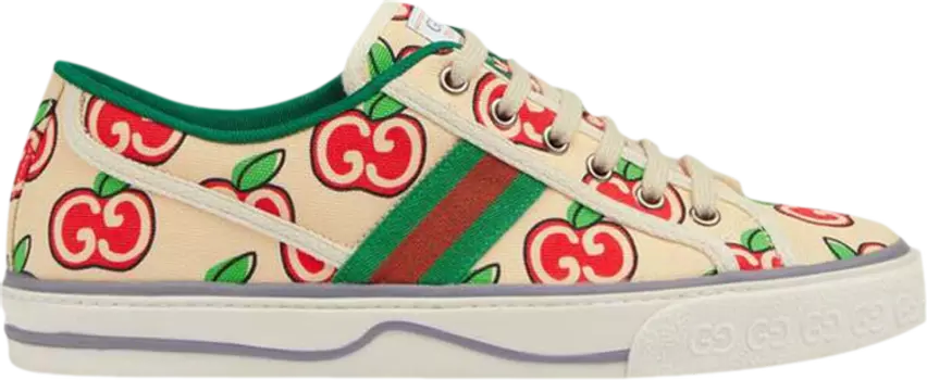 Кроссовки Gucci Wmns Tennis 1977 GG Apple Print, белый