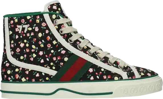 Кроссовки Gucci Wmns Tennis 1977 High Floral Print, синий