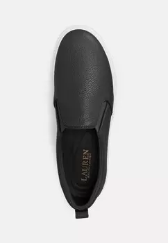 Кроссовки HADDLEY TUMBLED LEATHER SLIP-ON TRAINER Ralph Lauren, черный
