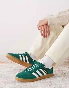 Кроссовки Handball Spezial темно-зеленого и белого цвета adidas Originals