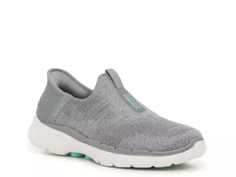 Кроссовки Hands Free Slip-Ins: Go Walk Flex 6 Fabulous View Slip-On Sneaker Skechers, серый