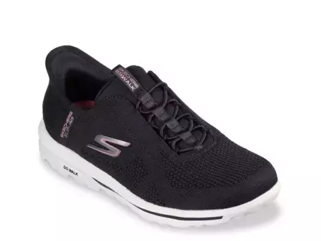 Кроссовки Hands Free Slip-ins GO WALK Travel Milan Slip-On Sneaker Skechers, черный/розовый