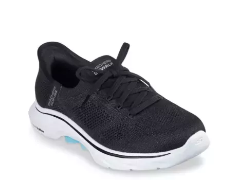 Кроссовки Hands Free Slip-ins Go Walk 7 Via Slip-On Sneaker Skechers, черный/зеленый