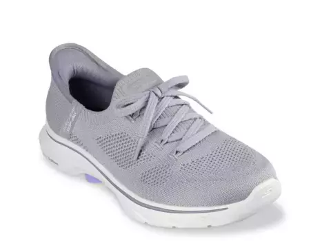 Кроссовки Hands Free Slip-ins Go Walk 7 Via Slip-On Sneaker Skechers, серый/фиолетовый