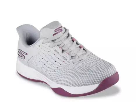 Кроссовки Hands Free Slip-ins Relaxed Fit Viper Court Reload Pickleball Sneaker Skechers, серый/фиолетовый