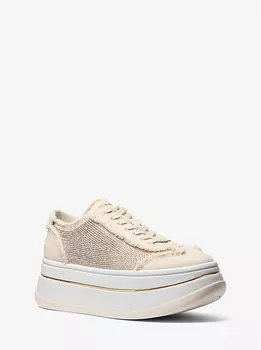 Кроссовки Hayes из льняной смеси с декором Michael Kors, бежевый