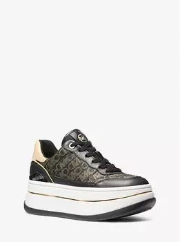 Кроссовки Hayes Metallic Empire с монограммой и кожей Michael Kors, черный