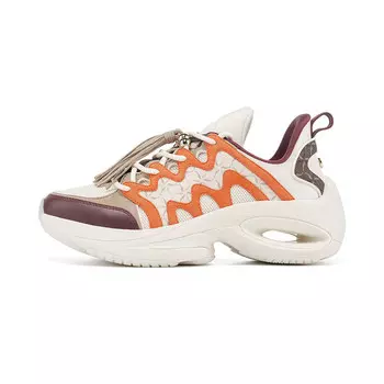 Кроссовки Heart Dance для бега женские с низким верхом цвета бледно-древний желтый / ароматный абрикос / тропический оранжевый Li-Ning 1990