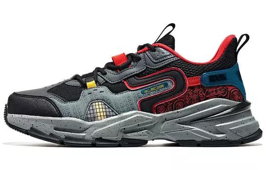 Кроссовки Henan Museum Running Shoes Men Low-Top Positive Black/College Red Erke