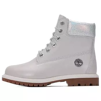 Кроссовки heritage 6 inch waterproof boots 'light grey full grain with silver collar' Timberland, серый