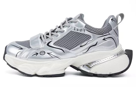 Кроссовки HERLOOK Chunky Sneakers Women's Low-top, серебряный