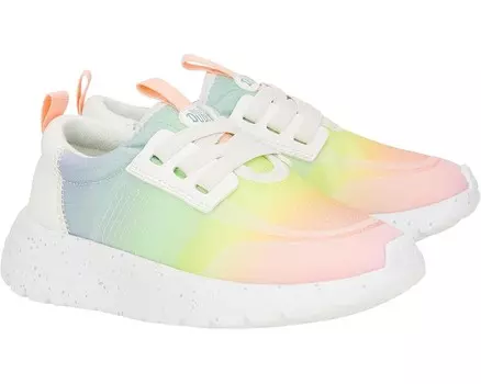 Кроссовки Hey Dude Kids Sirocco Play Ombre, цвет White/Rainbow