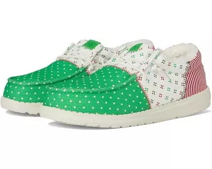 Кроссовки Hey Dude Kids Wally, цвет Green/White/Red