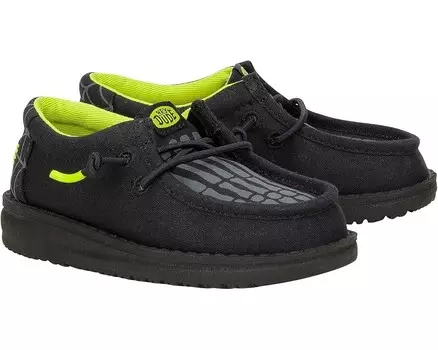 Кроссовки Hey Dude Kids Wally T Skeleton Feet, черный/белый