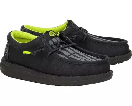 Кроссовки Hey Dude Kids Wally Y Skeleton Feet, черный/белый