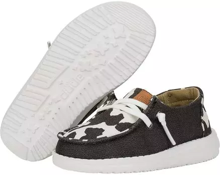 Кроссовки Hey Dude Kids Wendy Animal, цвет Black/Cow