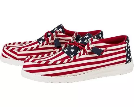 Кроссовки Hey Dude Wally Americana Slip-On Casual Shoes, цвет American Flag