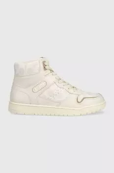 Кроссовки Hi Top Canvas с покрытием Coach, бежевый