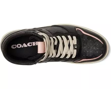 Кроссовки High-Top Coated Canvas Sneaker COACH, черный