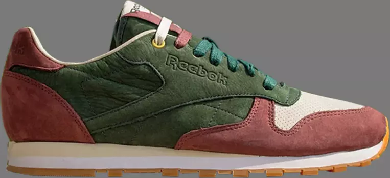 Кроссовки highs and lows x classic leather ctm 'french roast green coffee' Reebok, коричневый