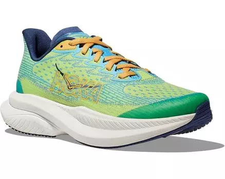 Кроссовки Hoka Kids Hoka Kids Mach 6 Sneaker(Big Kid), цвет Lettuce/Bellwether Blue