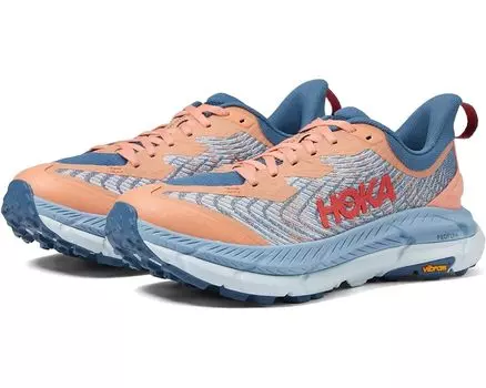 Кроссовки Hoka Mafate Speed 4, цвет Papaya/Real Teal