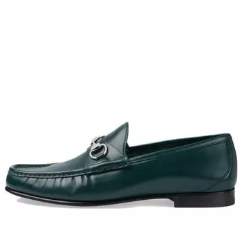 Кроссовки horsebit 1953 loafer 'green leather' Gucci, зеленый