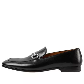 Кроссовки horsebit loafers 'black silver' Gucci, черный
