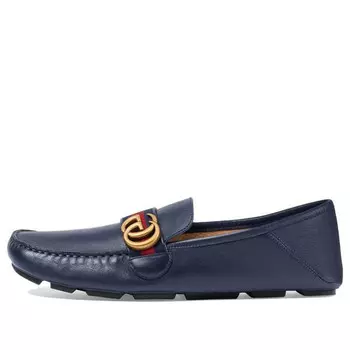 Кроссовки horsebit loafers moccasins 'navy' Gucci, синий