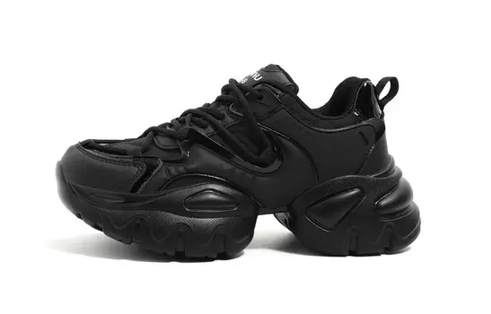 Кроссовки HUANQIU Chunky Sneakers Women's Low-top, черный